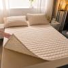 FFDSDUH Mattress Protector Quilted Mattress Protector Mattress Topper Bed Breathable Comfortable Washable Mattress Pad Cover with 4 Adjustable Straps(Camel,160x200cm) view 2