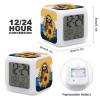 DWTJKMS Cartoon Sloth Sitting on Sunflower Digital Alarm Clock for Bedroom Color Changing Night Lights Nap Timer for Desk, Living Room, Bedroom,Bedside Clock view 2