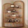 TYBKLHA 5 Tier Corner Bookshelf, Curved Corner Storage Shelf, Tall Freestanding Bookcase, Corner Shelf for Living Room, Bedroom, Office(Natural) view 1