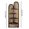 TYBKLHA 5 Tier Corner Bookshelf, Curved Corner Storage Shelf, Tall Freestanding Bookcase, Corner Shelf for Living Room, Bedroom, Office(Natural) view 2