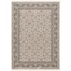 2 x 3 ft. Oriental Power Loom Stain Resistant Rectangle Area Rug with Fringe Ivory & Gray view 1