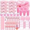 Suncalla 104 Pcs Spa Party Favor Supplies Bulk Include Face Mask Mixing Bowls Set Eye Masks Mirrors Headbands Scrunchies Cosmetic Bags Face Wash Cloths Plastic Cups for Spa Sleepover Birthday Party view 1