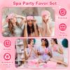Suncalla 104 Pcs Spa Party Favor Supplies Bulk Include Face Mask Mixing Bowls Set Eye Masks Mirrors Headbands Scrunchies Cosmetic Bags Face Wash Cloths Plastic Cups for Spa Sleepover Birthday Party view 4