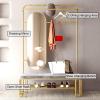 4-in-1 Multifunctional Entrance Shoe Rack with Coat Rack with Full-length Mirror, Simple And Modern Design, Entryway Coat Rack Shoe Bench for Living Room Porch Corner Corridor(60cm/24in) view 3