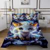 Manfei Cute Dragon Bedspread Queen Size, Cartoon White Dragon Coverlet Set 3pcs, Ancient Wildlife Theme Quilted Coverlet with 2 Pillowcases, Kids Boys Girls Room Decor, Soft Bedding Quilt view 2