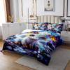 Manfei Cute Dragon Bedspread Queen Size, Cartoon White Dragon Coverlet Set 3pcs, Ancient Wildlife Theme Quilted Coverlet with 2 Pillowcases, Kids Boys Girls Room Decor, Soft Bedding Quilt view 4