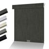HOTSOON No Drill No Tools Blackout Roller Shades for Windows, Cordless Roller Blinds with Linen Fabric-Matched, Easy to Install Custom Shades for Home Office Door, Dark Grey, 50" W x 78" H view 1