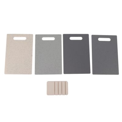 4Pcs Chopping Board Set, with Storage Stand, 11.14x7.28in, Multifunctional Design for Meat, Fruit and Vegetable, Food Grade Material, Convenient Storage,