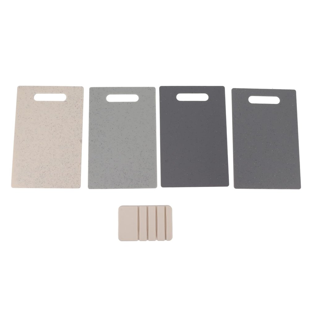 4Pcs Chopping Board Set, with Storage Stand, 11.14x7.28in, Multifunctional Design for Meat, Fruit and Vegetable, Food Grade Material, Convenient Storage,