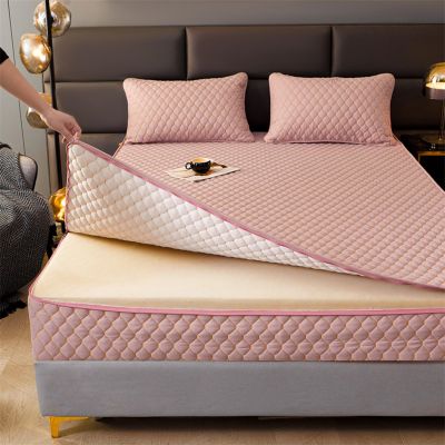 Mattress protector Double Mattress Cover Zipped Quilted Mattress Protector Single/Small Double/King Bed Mattress Topper Cover Fully Total Encasement Cover Anti-dust Washable Fitted Sheet(Bean a,160x19