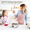 15W Yogurt Maker Machine, 1.2 L Automatic Stainless Steel Yogurt Maker with 5 Tight Seal Glass Jars, Auto Constant Temperature, PTC Heating, Home Yogurt Machine, Healthy Present view 2