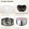 15W Yogurt Maker Machine, 1.2 L Automatic Stainless Steel Yogurt Maker with 5 Tight Seal Glass Jars, Auto Constant Temperature, PTC Heating, Home Yogurt Machine, Healthy Present view 3