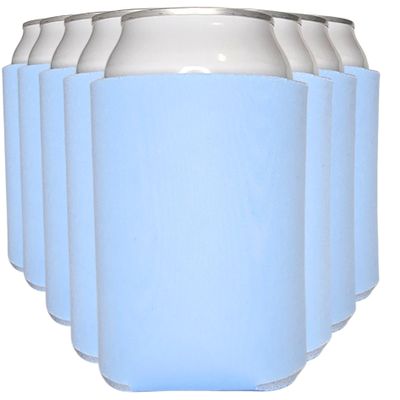 TahoeBay Blank Can Cooler Sleeves in Bulk, Regular, Placid Blue, 8-Pack