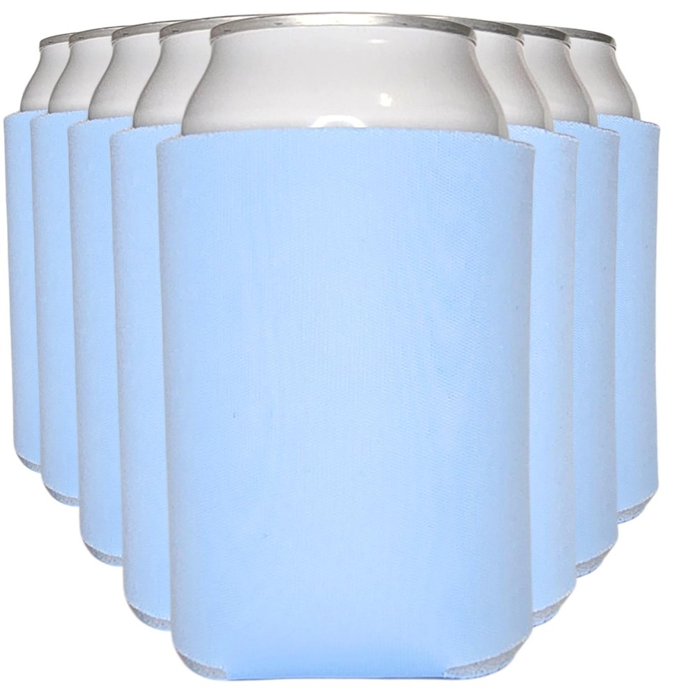 TahoeBay Blank Can Cooler Sleeves in Bulk, Regular, Placid Blue, 8-Pack