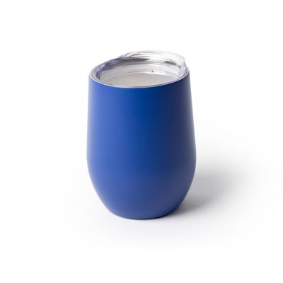 JPPlus 12oz Laser Engravable Stemless Wine Glass Blanks for Engraving, UV-LED Vinyl, or Toner Heat Transfer. Personalize for Parties, Gifts, or Branding. Includes Clear Lid (1, Blue)