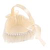 Wedding Flower Girl Basket Heart Shaped Cloth with Handle, Xmas view 1