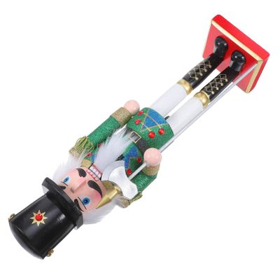 Anneome Xmas Wooden Nutcracker Figurine Holiday Nutcracker Decoration for Table Fireplace Kitchen Cabinet Display Unique Festive Ornament to Enhance Christmas Atmosphere
