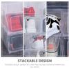 SOLUSTRE 4Pcs Boxes Transparent PP Shoe Storage Boxes Stackable Containers for Organizing Men and Women Footwear Easy Access Space Saving Design for Home Use view 3