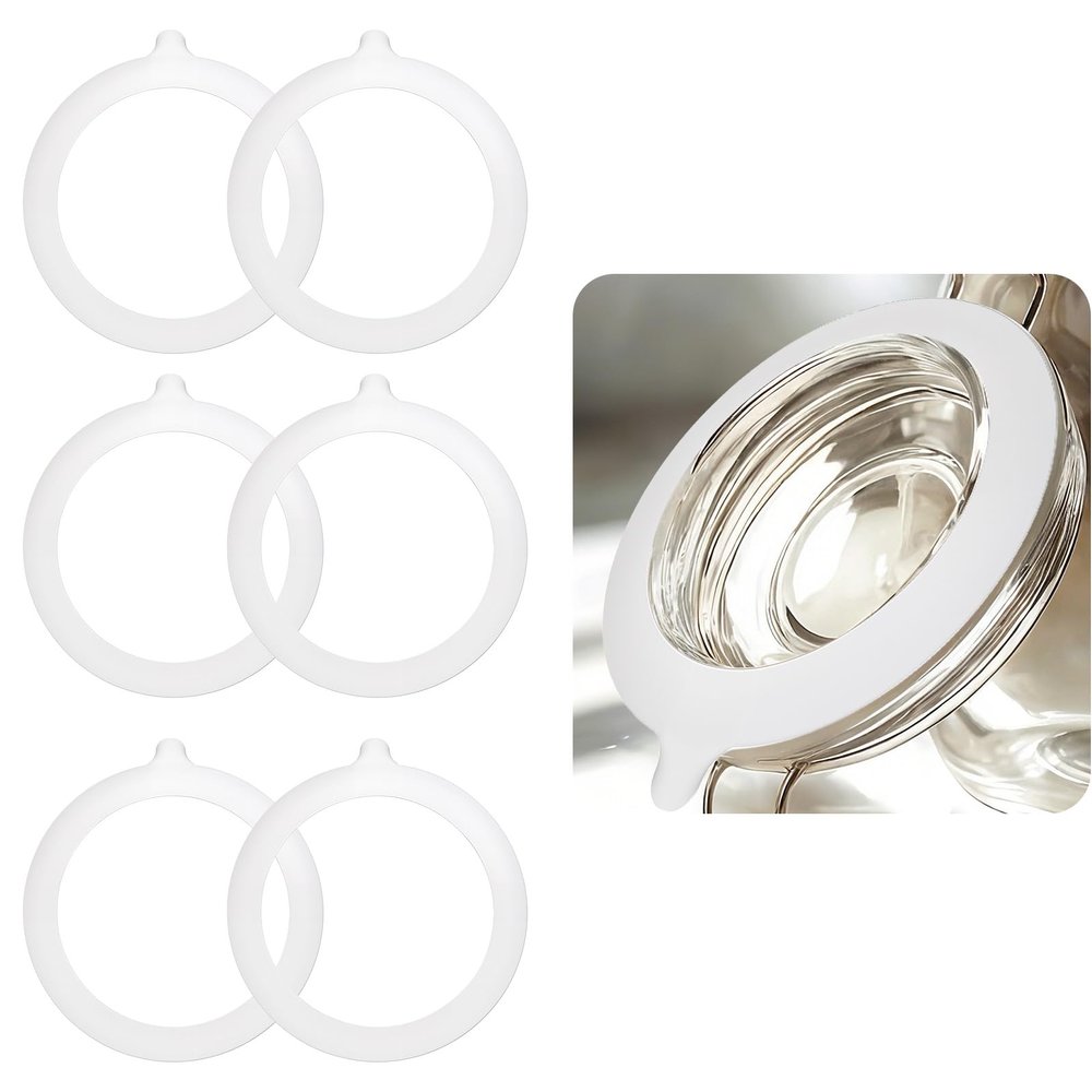6 Pcs Silicone Gaskets for 3.5" Mouth Mason Jar