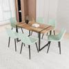 59" Natural Wood Dining Table and Modern Dining Chair 8 Pcs Set, Medieval Kitchen Dining Table Set, Rectangular Metal Base, Dining Table and Velvet Chair (Green Buy 6 Chairs and get 2 Free) view 4