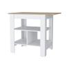 3 Shelf Kitchen Island White and Macadamia view 1