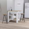 3 Shelf Kitchen Island White and Macadamia view 2
