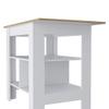 3 Shelf Kitchen Island White and Macadamia view 4