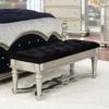 Metallic Upholestered Bench view 1