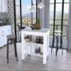 Rockaway 3 Shelf Kitchen Island White and Ibiza Marble view 1