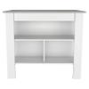 Rockaway 3 Shelf Kitchen Island White and Ibiza Marble view 4