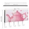 JTKBNVM Teapot Key Holder Rack Wall Mount Hanging Mail Organizer Adhesive Keys Rack with 5 Hooks No Drill Home Keys Hanger Decorative Key Hooks for Wall Entryway Hallway Living Room Mudroom view 2