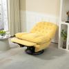 360 Swivel Recliner Adjustable Chair Chenille Glider Swivel Reclining Sofa Chair with Black Metal Round Base Yellow view 4