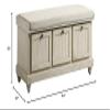 1pc Durable Storage Bench White Finish Foam Cushioned Seat Beige Upholstery Flip-Top Seat Solid Wood Home Furniture view 2