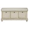 1pc Durable Storage Bench White Finish Foam Cushioned Seat Beige Upholstery Flip-Top Seat Solid Wood Home Furniture view 4