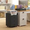3 Drawer Home Office Storage Cabinet, Office Drawer on Wheels with Removable Tray, Under Desk Printer Stand with Storage, Black view 3