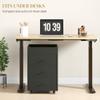 3 Drawer Home Office Storage Cabinet, Office Drawer on Wheels with Removable Tray, Under Desk Printer Stand with Storage, Black view 4