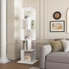 5 Tier Rotating Bookshelf, Floor Rack Simple Bookcase with Acrylic Plate Student Multi Function Creative Bookshelf for Living Room with Anti toppling Base view 3