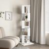 5 Tier Rotating Bookshelf, Floor Rack Simple Bookcase with Acrylic Plate Student Multi Function Creative Bookshelf for Living Room with Anti toppling Base view 4