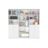 3 Pcs Home Bookcase Set, 74" Wide with 11 Shelves and Two Double Door Cabinet, Living Room Set White view 2