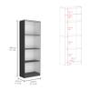 2 Pcs Home Bookcase Set, 49" Wide with 9 Shelves, Living Room Matt Gray, White view 2
