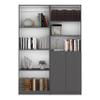 2 Pcs Home Bookcase Set, 49" Wide with 9 Shelves, Living Room Matt Gray, White view 3