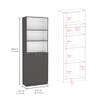 2 Pcs Home Bookcase Set, 49" Wide with 9 Shelves, Living Room Matt Gray, White view 4