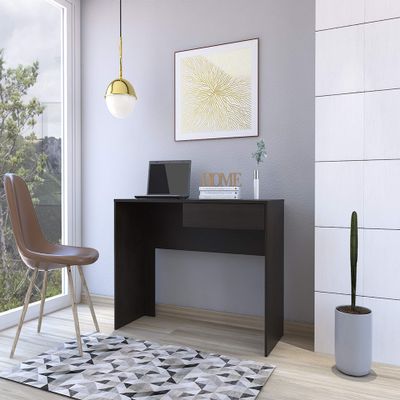 Acre Writing Computer Desk, One Drawer Black