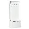 Hall Tree with Coat Rack, Storage and Sitting Bench, White view 1