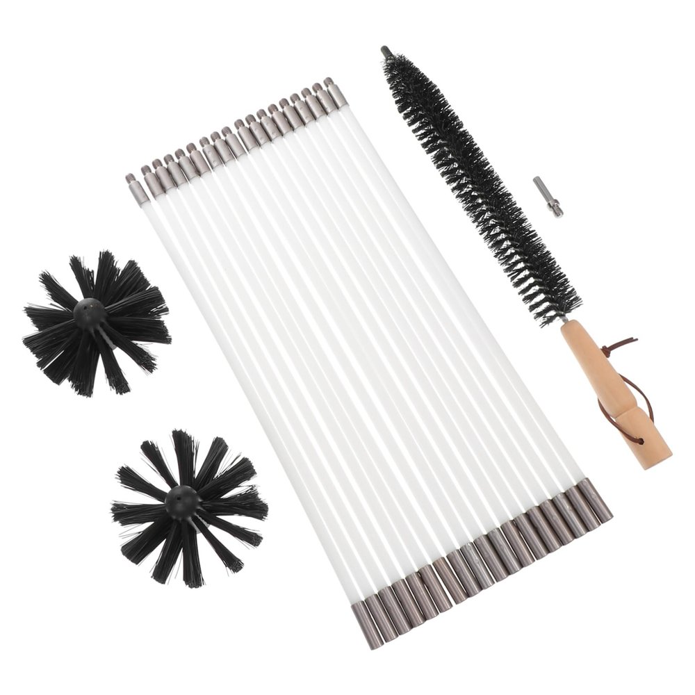 Cabilock Flexible Chimney Cleaning Kit with Brush and Rods Efficient Lint Remover for Dryer Vents and Fireplaces Essential Tool for Home Safety and Maintenance