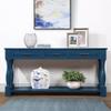63inch Long Wood Console Table with 3 Drawers and 1 Bottom Shelf for Entryway Hallway Easy Assembly Extra Thick Sofa Table(Blue) view 1