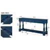 63inch Long Wood Console Table with 3 Drawers and 1 Bottom Shelf for Entryway Hallway Easy Assembly Extra Thick Sofa Table(Blue) view 2