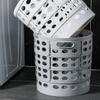 ABOOFAN Large Capacity Laundry Basket Rolling Plastic Storage Basket for Home Foldable Storage Hamper Handles view 2