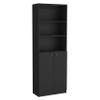 2 Pcs Home Bookcase Set, 49" Wide with 8 Shelves and Double Door Cabinet, Living Room Set Black view 2