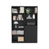 2 Pcs Home Bookcase Set, 49" Wide with 8 Shelves and Double Door Cabinet, Living Room Set Black view 3